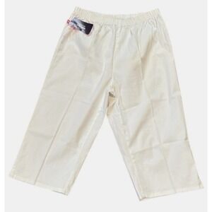 Woman Within Women's Plus Size 18W Capri‎ Pant White Main Street Blues 31-7746-6